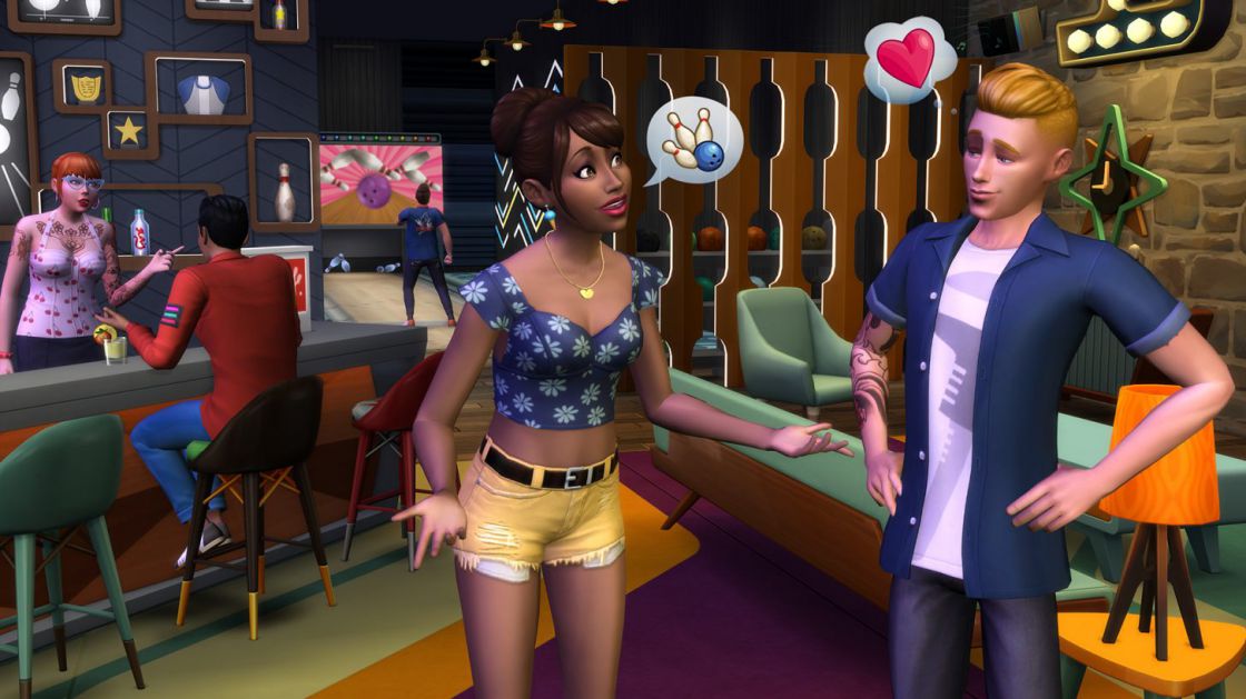 Sims 4 - Bundel Pakket 5 Bowlingavond gameplay 1