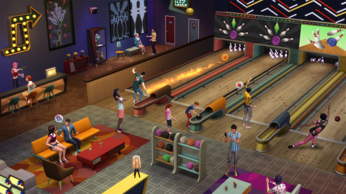 Sims 4 - Bundel Pakket 5 Bowlingavond gameplay 2