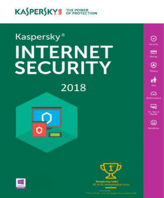 Kaspersky Internet Security 2018 1 Year 1 PC